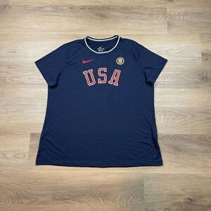 Nike Shirt Womens Extra Large Blue USA Olympic Team Spell Out Casual
